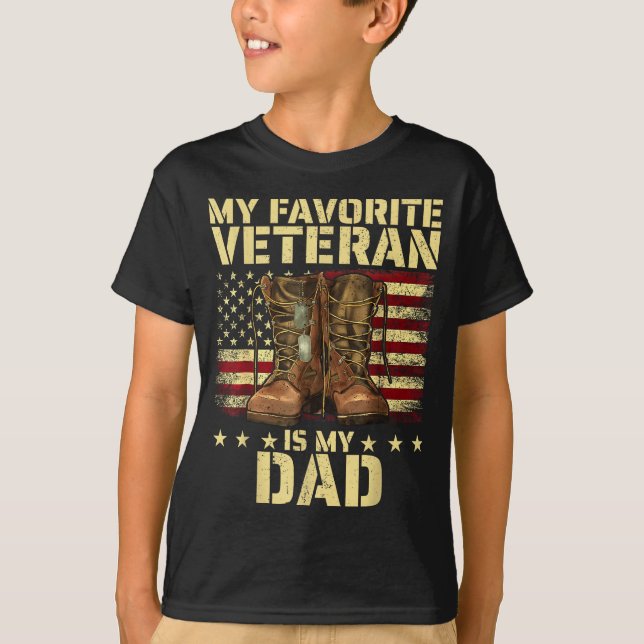 Camiseta My Favorite Veteran Is My Dad Father Veterans Day  (Frente)