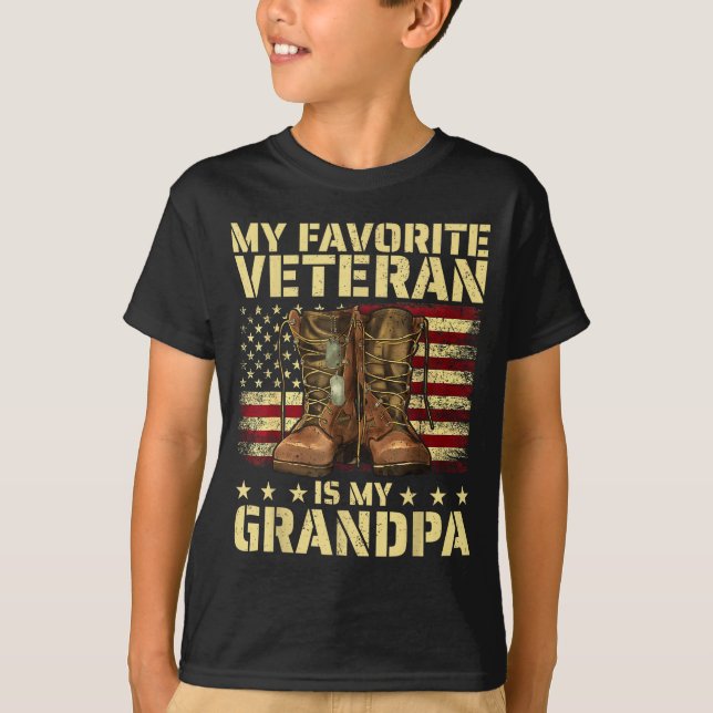 Camiseta My Favorite Veteran Is My Grandpa Grandfather Vete (Frente)