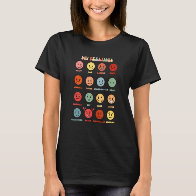 Camiseta My Feeling Happy Face Emotions Groovy For Man Woma (Frente)