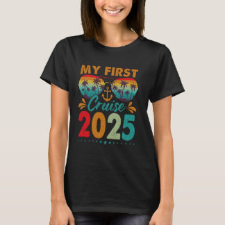 Camiseta My First Cruise 2025 Tropical Vibes Vacation Getaw