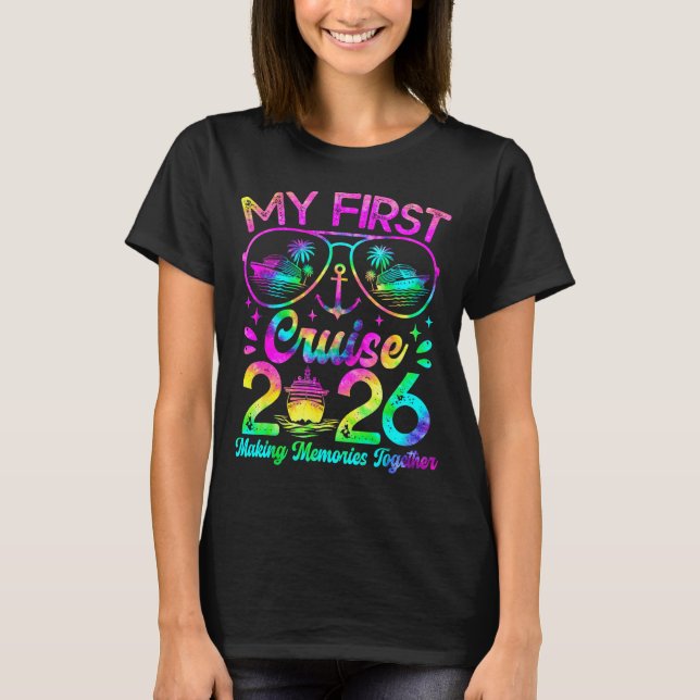 Camiseta My First Cruise 2026 Funny First Time Cruise Vacat (Frente)
