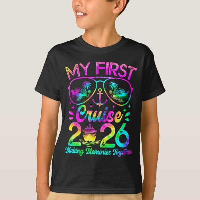 Camiseta My First Cruise 2026 Funny First Time Cruise Vacat (Frente)