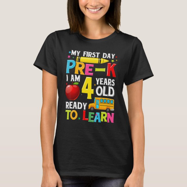 Camiseta My First Day Of Pre K  Back To School Girls Boys K (Frente)
