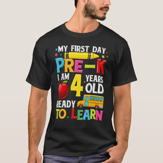 Camiseta My First Day Of Pre K  Back To School Girls Boys K (Frente)