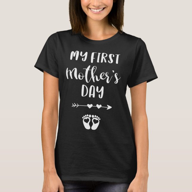 Camiseta My First Mother s Day Pregnancy Announcement Expec (Frente)