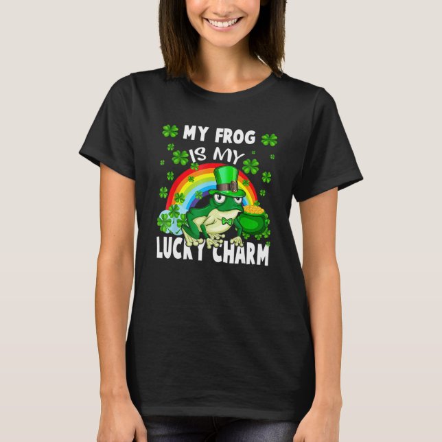 Camiseta My Frog Is My Lucky Charm Happy St Patricks Day (Frente)