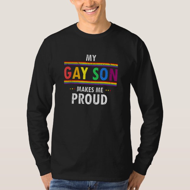 Camiseta My Gay SON Makes Me Proud Cute Awesome Pride  Pres (Frente)