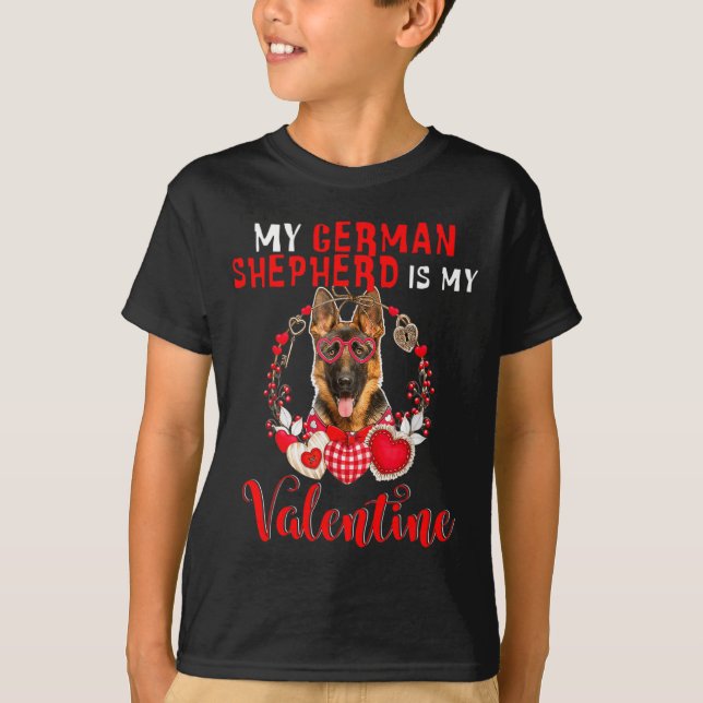 Camiseta My German Shepherd Is My Valentine Funny Dog Lover (Frente)