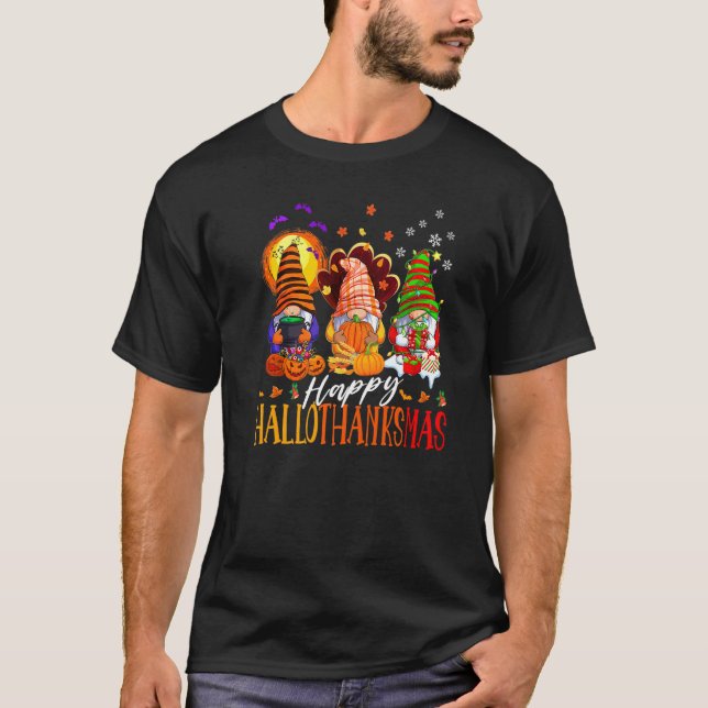 Camiseta My Gnomies Happy Hallothanksmas Cute Gnomes family (Frente)