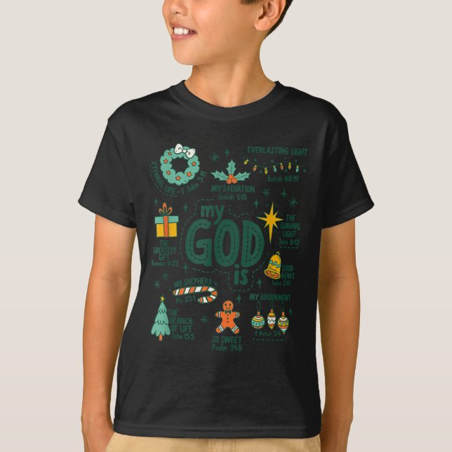 Camiseta My God Is Christmas Jesus Is The Reason Faith Chri (Frente)