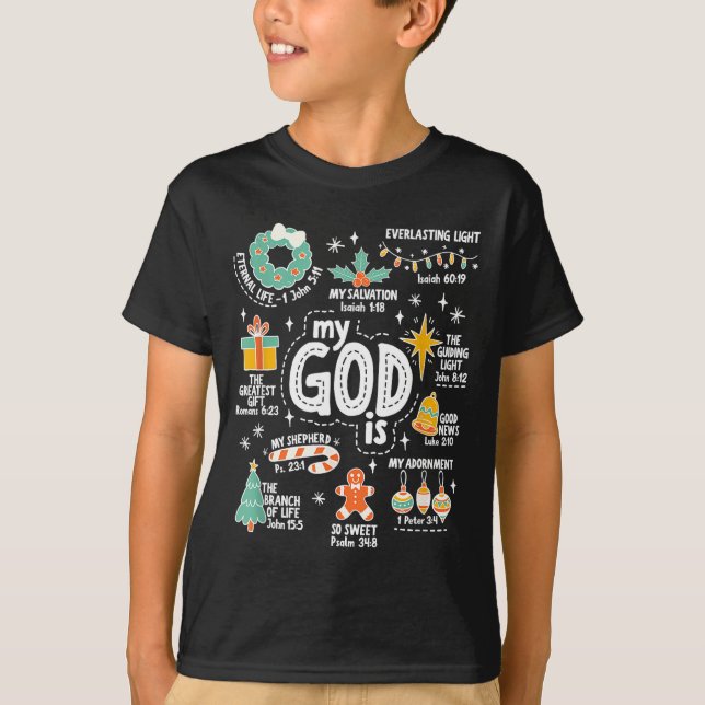Camiseta My God Is Christmas Jesus Is The Reason Faith Chri (Frente)