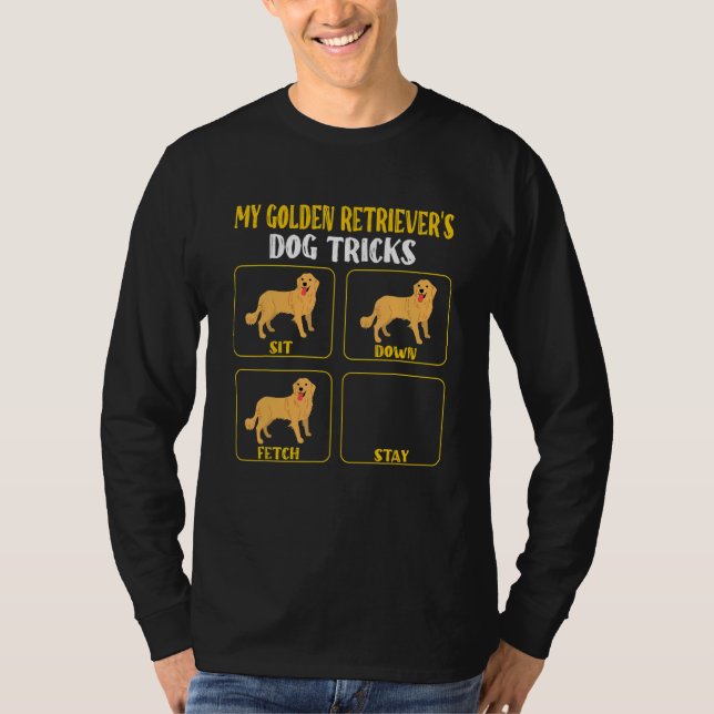 Camiseta My golden retrievers dog tricks  golden mom dad do (Frente)