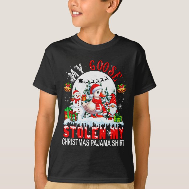 Camiseta My Goose Stolen My Christmas Pajama Shirt Santa Fa (Frente)
