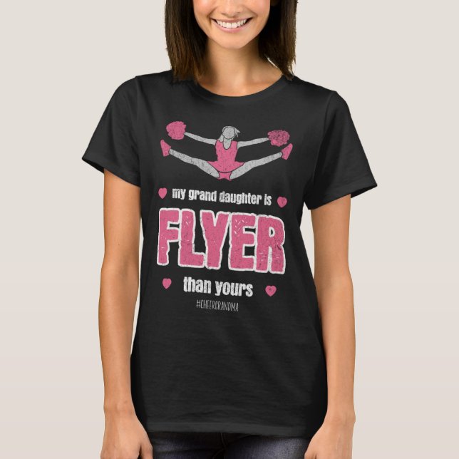 Camiseta My grand daughter Is Flyer Cheer Grandma Cheerlead (Frente)