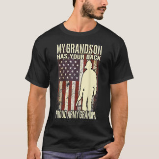 Camiseta my grandson has your back - us flag proud army