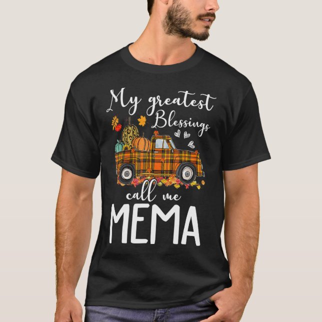 Camiseta My Greatest Blessings Call Me Mema Autumn (Frente)