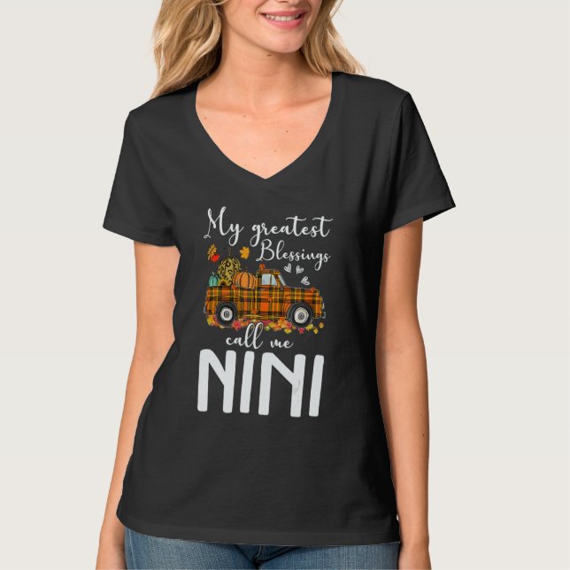 Camiseta My Greatest Blessings Call Me Nini Autumn (Frente)