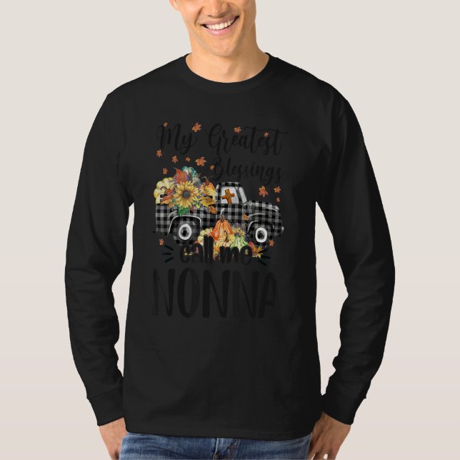 Camiseta My Greatest Blessings Call Me Nonna Truck Pumpkin  (Frente)