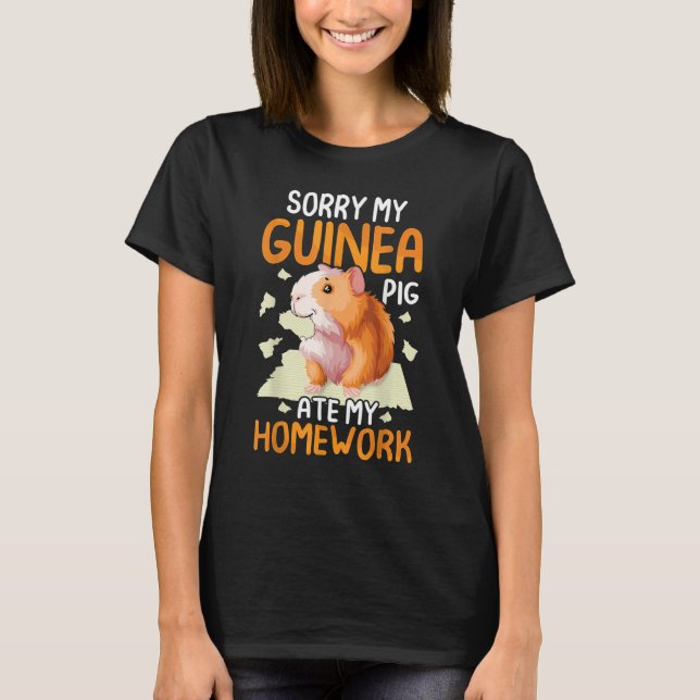 Camiseta My Guinea Pig ate my Homework  Cavy  Kids Girls (Frente)