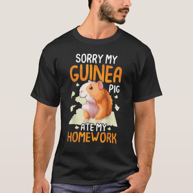 Camiseta My Guinea Pig ate my Homework  Cavy  Kids Girls (Frente)