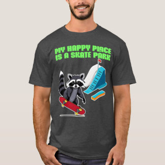 Camiseta My Happy Place Is a Skate Park funny