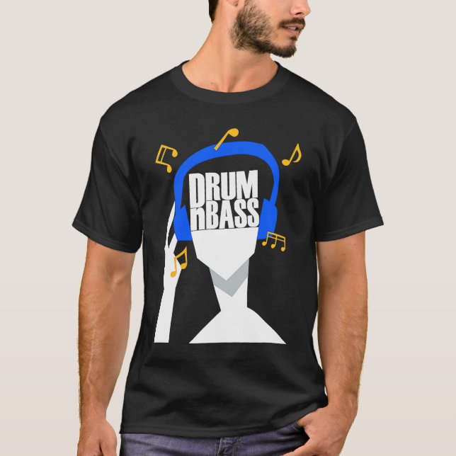 Camiseta My headphones plays only Drum and Bass or DRUMnBAS (Frente)