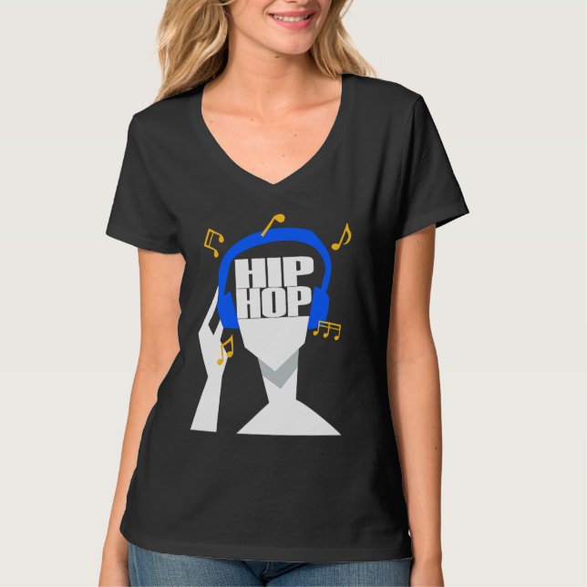 Camiseta My headphones plays only Hip Hop  1 (Frente)