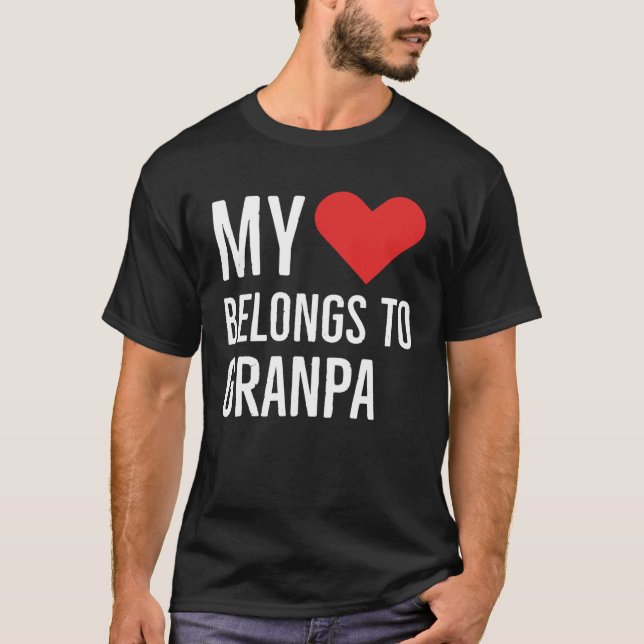 Camiseta My heart belongs to grandpa anniversary quote 2022 (Frente)