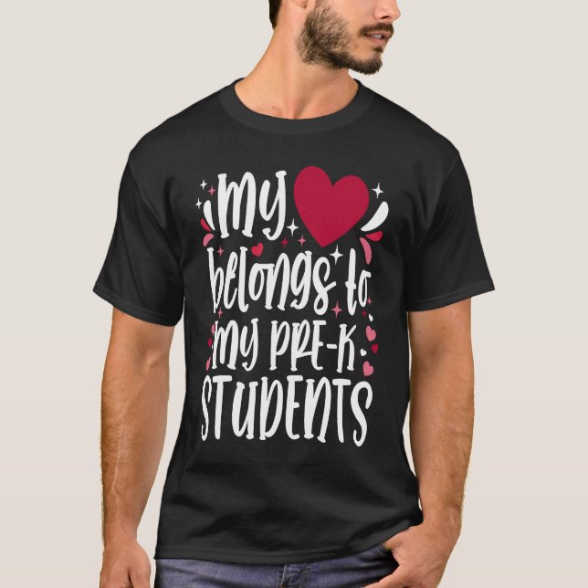 Camiseta My Heart Belongs to My Prek Students Prekindergart (Frente)