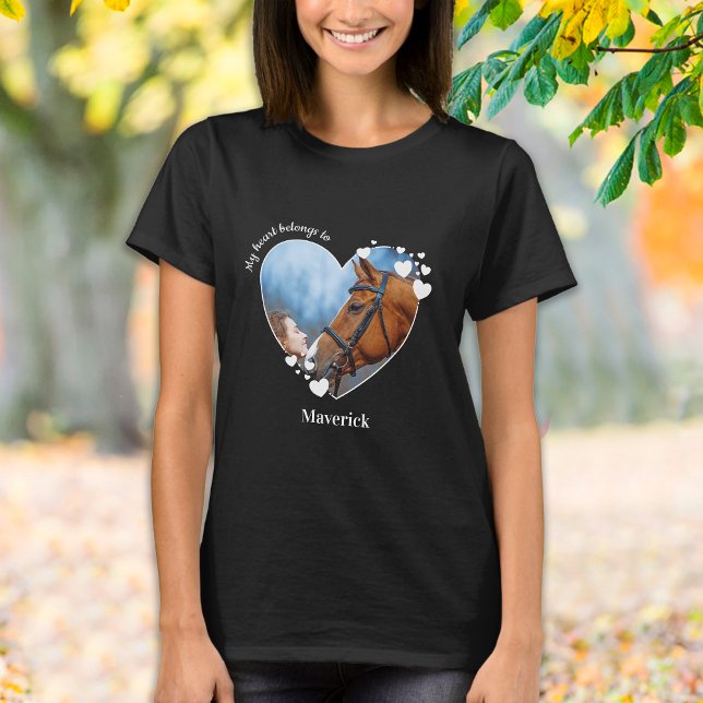 Camiseta My Heart Belongs To Pet Photo Horse Lover (Criador carregado)