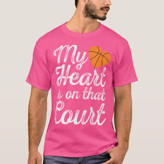Camiseta My Heart Is On That Court Women Basketball Mom