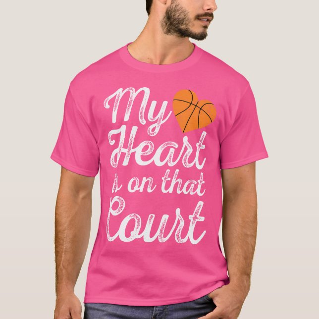 Camiseta My Heart Is On That Court Women Basketball Mom (Frente)