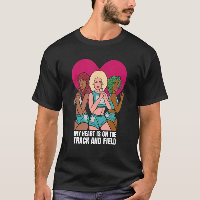 Camiseta My Heart Is On That Track and Field Sport Game (Frente)