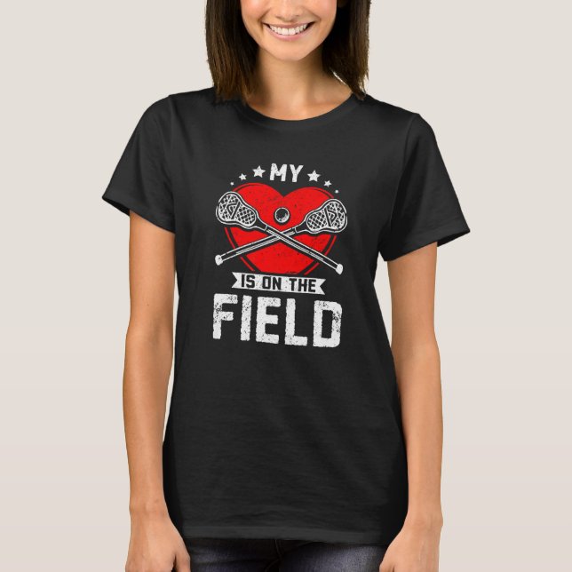 Camiseta My heart is on the field Lacrosse Premium (Frente)