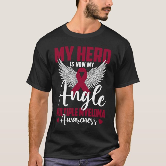 Camiseta My Hero Is Now My Angel Multiple Myeloma Awareness (Frente)