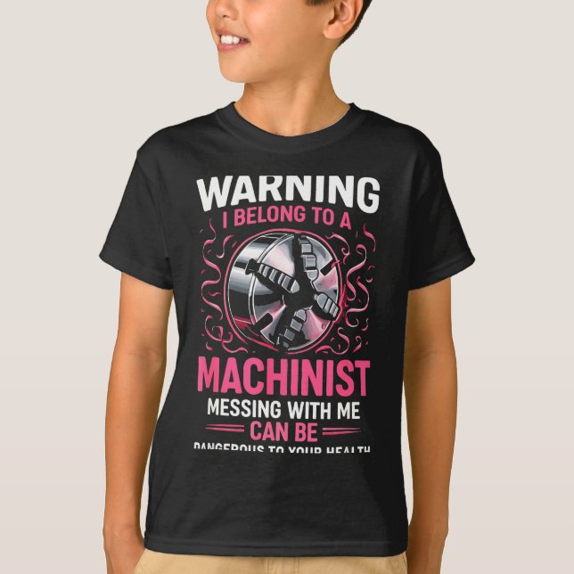Camiseta My Knight In Machinist Wife Girlfriend Funny Anniv (Frente)