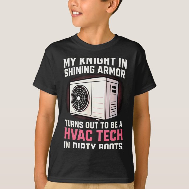 Camiseta My Knight In Shining Funny Hvac Tech Wife Women Gi (Frente)