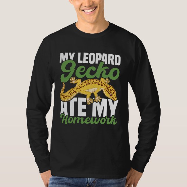Camiseta My Leopard Gecko Ate My Homework Lizard (Frente)