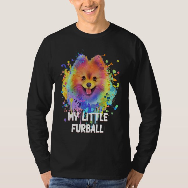 Camiseta My Little Furball Funny Pomeranian Humor Pom Pom A (Frente)