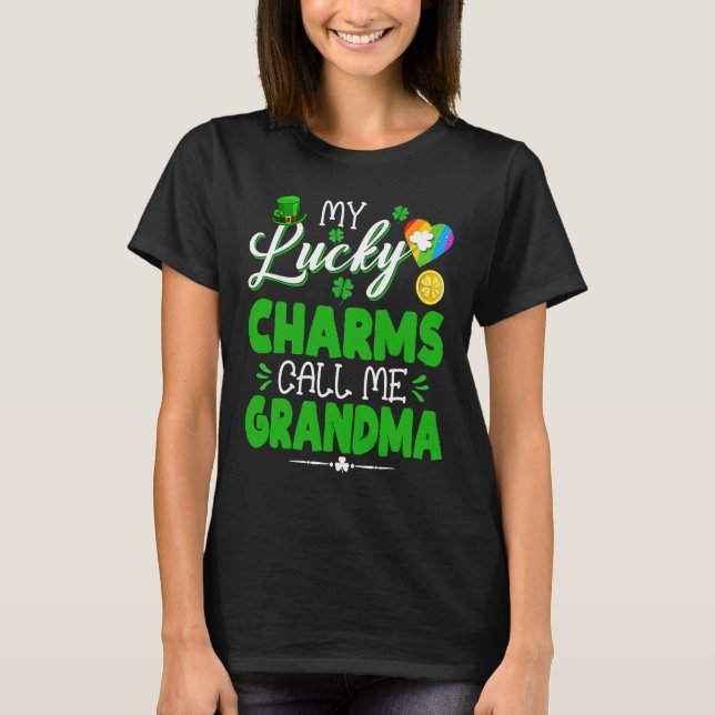 Camiseta My Lucky Charms Call Me Grandma  St Patricks Day F (Frente)