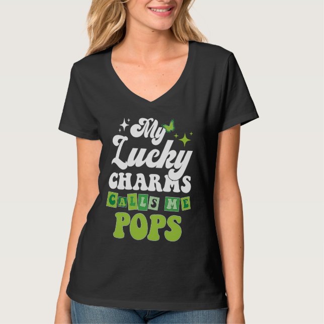 Camiseta My Lucky Charms Call Me Pops St Patrick's Day Groo (Frente)