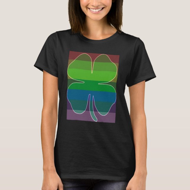 Camiseta My Lucky Rainbow Shamrock St Patrick Day (Frente)