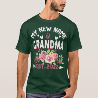 Camiseta My New Name is Grandma Est 2022  New Grandma Annou