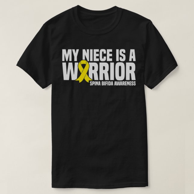 Camiseta My Niece is a Warrior Spina Bifida Awareness  (Frente do Design)