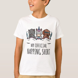 Camiseta My official napping shirt sleeping Unicorn Dog Cat