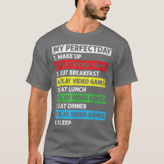 Camiseta My Perfect Day Video Games Funny Cool Gamer Gaming