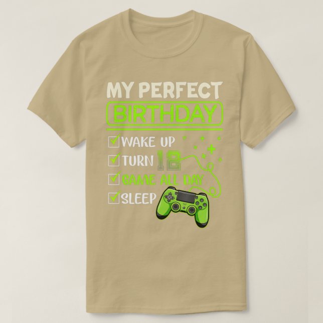 Camiseta My Perfect Day Video Games Gaming Gifts 12th Birth (Frente do Design)