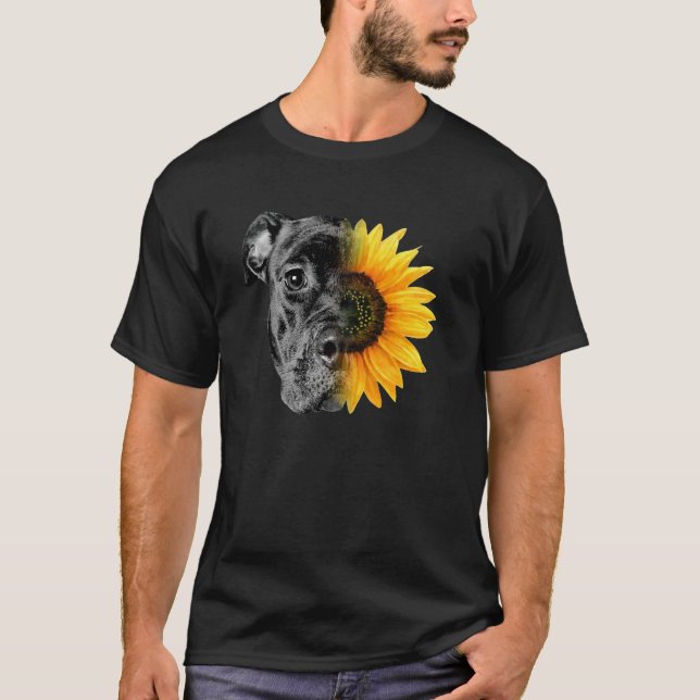 Camiseta My Pitbull Is A Sunflower She s A Sunshine Hippie  (Frente)