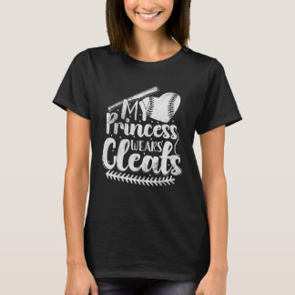 Camiseta My Princess Wears Cleats Softball Dad Baseball Pla