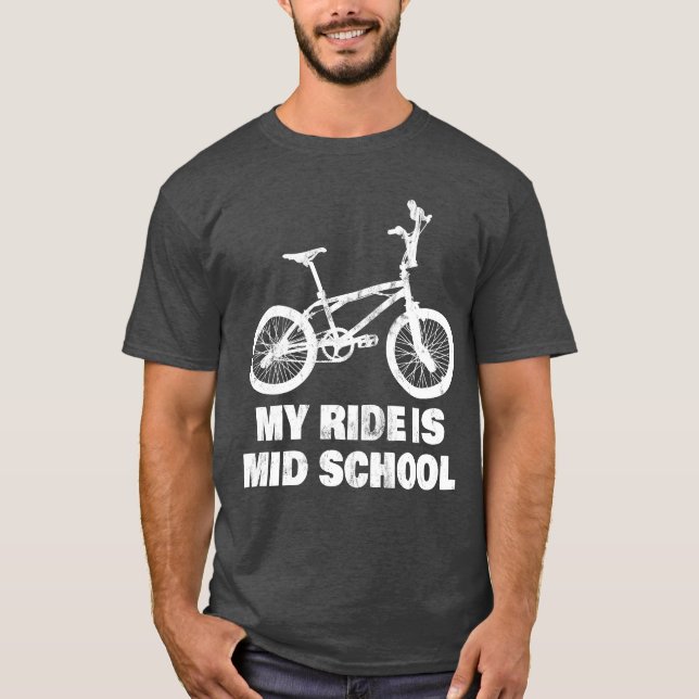 Camiseta My Ride Is Mid School funny (Frente)